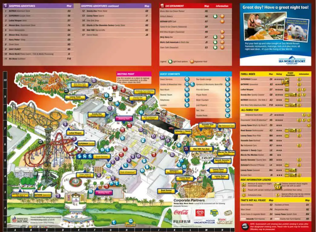 warner bros. movie world map